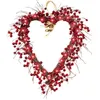Flores decorativas grinaldas de festão em forma de coração dia dos namorados com luzes 16 polegadas de casamento decorações de festa de parede cabide