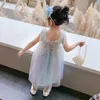 Toddler Bajki Tale Princess Birthday Dress with Butterfly dla dziewcząt Rainbow Letnie Odzież Cekiny 210529