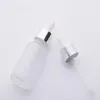 20ml 30ml 서리 낀 유리 dropper 병 빈 에센셜 오일 병 혈청 골드 슬리버 검은 모자