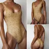 2019 Bow węzeł Polka Dot Leopard Bikini Kobiety Wysokiej Nogi Cut Swimwear Kobiet żebrowane Swimsuit Seksowny Brazylijski kostium kąpielowy Swim LadyX0523