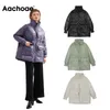 Aachoae Pure Winter Leichte Daunenjacke Damen Dicke Warme Batwing Langarm Lose Doudoune Tasche Ultraleichte Ente