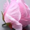30PCS Silk Blooming Pink White Roses Artificial Flower Head For Wedding Decoration DIY Wreath Gift Scrapbooking Big Craft 210706