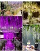 STOCK US 7 couleurs élégant artificielle de soie de soie artificielle Wisteria fleur Vigne de la vigne pour la maison de mariée de jardin à la maison Décoration de mariage 75cm et 110cm disponible