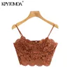 KPYTOMOA Women Sexy Fashion With Lace Cropped Tank Top Vintage Backless Adjustable Thin Strap Female Camis Chic Tops 210326