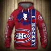 Men's Hoodies & Sweatshirts Montreal Fashion 3D Hoodie White Blue Geometric Stitching Letters CH Print Canadiens Cool Outdoor