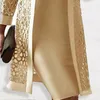 Sukienki robocze Eleganckie damskie Płaszcz Set Set Plus Size Z Długim Rękawem Koronki Solidna Kolor O Neck Odzieży Kostium Biurowe Damskie Party Vestidos