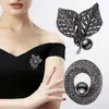 Pins, Brooches 6 Styles Black Flower Bowknot Pearl Brooch Vintage Personality Women Wedding Anniversary Celebrations Breastpin Jewelry Gift