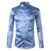 Plus Storlek 7xl Mäns Casual Silk Shirts Solid Bröllopsklänning för Man H1210