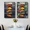 キッチンのテーマハーブとスパイスフルーツポスターとプリントキャンバスペインティングレストランウォールアート写真リビングルームの家の装飾C264J