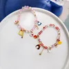 Beaded Strands Cute Cartoon Character Modeling Girl Feeling Bracelets Simple Color Contrast Design Round Beads Bracelet For Women Jewelry Fa