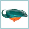 5AAdd2021 Baby Gyro Bowl Practical Design Barn Rotary NCE Novel Paraply 360 Rotera spillbeständiga fasta matningsrätter Drop Leverans 2021