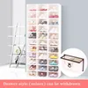 10 stks Schoenen Dozen Set Multicolor Opvouwbare Opslag Plastic Helder Home Schoenenrek Organizer Stack Display Zwarte doos