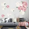 Wandaufkleber 1 stücke 3d Pfingstrose Rose für Wohnzimmer Schlafzimmer 40 * 60cm Abziehbilder Wandbild Dekoration Tapete