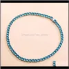 Tennis, Graduated Necklaces & Pendants Jewelry3/4/5/6Mm Hip Hop Bling Iced Out Pink Blue Cz Stone Tennis Chain Chokers Necklace For Women Men