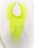 Handgjorda i lager europeiska mode neon gul uttalande kvinnor långa chokers stjärna chunky tofsels kedjor pärlor halsband233y3522266