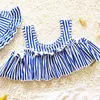 Version coréenne du maillot de bain Le printemps Marine Wind Girl Stripe Split Triangle Baby Sweetness Cute Student 210515