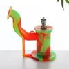 Smoke Silicone Nectar Collect Kits oil rig assorted color with stainless steel dabber tip hookah3526551