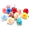 Fleurs de mariage Soie tête de rose en gros 9cm dia fausse fleur de haute qualité Simulé rose headZC988