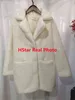 HSTAR Women Mink Faux Fur Coat Solid Kvinna Slå ner Krage Vinter Varm Fake Lady Casual Jacket 211220