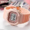 Sanda Frauen Digitaluhr Multifunktions-Armbanduhr Rechteck Frauen Uhren Wecker Sport Wasserdichte Uhren Reloj Mujer 293 Q0524
