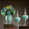 Decorative Objects & Figurines Home Accents Decor Garden European Luxury Crystal Glaze Ceramic Craft Desktop Wedding Gift Furnishing Decorat