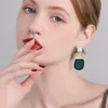 Hoop & Huggie Korean Earrings 2021 Autumn And Winter Fashion Cold Wind Advanced Metal Hand Paint Female Ear Accessories