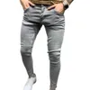 Mannen elastische taille skinny jeans mannen 2021 stretch denim jeans broek streetwear halverwege de zomer mannelijke multi pockets rits broek x0621