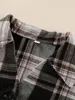 Peutermeisjes Plaid Flounce Sleeve Shirt jurk zij