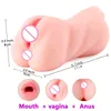 Three Hole Vagina Mouth and Anal Long Big Male Masturbation Toy Blowjob Girl Oral Artificial Pussy Sex Toys for Men Masturbator X0320