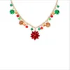 Christmas Necklace Set Flowers Color Bell Necklaces Bracelet Earrings festival Jewelry