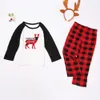 Famiglia Christmas Deer Suit Grid Abbigliamento Bambini Mamma e me Vestiti Madre Figlia Padre Baby Abiti coordinati 210521