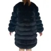 本物の毛皮の毛皮のコート女性の自然なジャケットベスト冬の上着の服4in1 211110