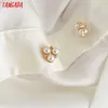 Tangada Women Pearl Button Shirts White Maniche lunghe Collaro a prua Solid Bow Office Ladies Wort Wear Bluses Yi23 210609