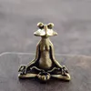 PCS Decorative Copper Frog Zen Méditation Holder Home State Inscription Burner Fragrance Lamps5406770