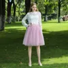 5 слоев 60см MIDI Tulle Юбка Принцесса Женская Взрослый Туту Мода Одежда Faldas Saia Femininas Jupe Летний Стиль 210619