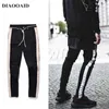 DIAOOAID new streetwear hiphop personality men jeans side zipper ripped fashion male destroyed skinny 2 colors denim pants X0621