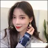 Dangle ljuskrona örhängen smycken ansikte för kvinnor kvinnlig ol stil gyllene abstrakta konstnärliga drop koreanska gåvor mg106 leverans 2021 7malh