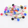 Anelli per lingua in acrilico 14G Assortimento multicolore Bilancieri per lingua flessibile Gioielli per piercing per il corpo