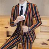 2018 Män Slim Fit Fritid Blazer Jacket, Brand-Clothing Stage Suit Mens Plus Size High-end Luxury Men's Striped Suits Sets 3XL X0909