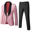 Banquet Feather Embossing Process Designer Blazer Jacket Pants Vest / Men's 2021 New Suit Coat Waistcoat Trouser 3 Pcs Dress Set X0909