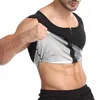 Män Silver Ion Sweat Bastu Suit Body Shapers Vest Midja Trainer Korsett Slimming Tank Top Värme Fångst Nanosilver Träningskjorta