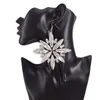 Preferimento del partito CUIER Silier Silier Silver Snowflake Earring Anello Set Ragazza Donne di Natale Regalo Crystal Gem Festival Gioielli PVC Box