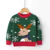 2021 Nieuwjaar Kerstmis gebreide truien jongens meisjes baby breien top kleding cartoon schattige patroon kleding casual xmas kleding y1024