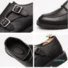 Hommes moine sangle chaussures grande taille bout rond noir robe formelle italien Gentleman marié mariage affaires mâle cuir 2021