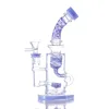 Three colors hookahs for Twisted flower flat section funnel bong dab rig water pipe