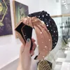 Moda Kızlar Kafa El Yapımı Parlayan İnciler Rhinestone Süs Hairband Kadın Orta Düğüm Türban Saç Aksesuarları 66 Z2