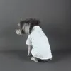 Designer Pet Dog Fato Luxo Branco V Silk Camisa Fina Colete Respirável Verão moda marca roupas com duas pernas para cães de gato pequeno médio