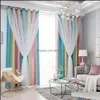 Curtain Janela Tratamentos Home Têxteis Jardim Blackout Estrela Cortinas Estrelas para Crianças Meninas Quarto Sala de estar Colorf Dupla Layer Drop of