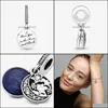 Composants de bijoux à breloques 100% 925 Sterling Sier Moon Blue Sky Dangle Fit Bracelet à breloques européen original Mode Femmes Aessorie