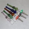 Nectar de verre de narguilés avec des pointes de quartz de clou de viande de 14 mm Keck Clip Reclaim Nectar Dab Straw Pipes